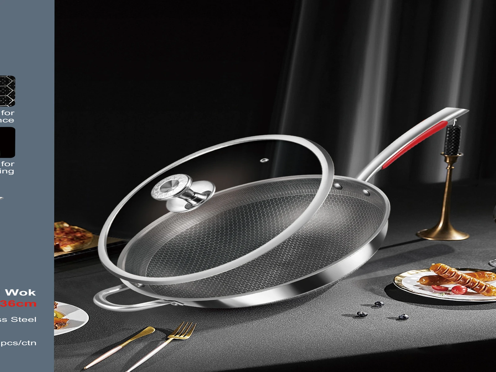 Premium SUERMA stainless steel wok